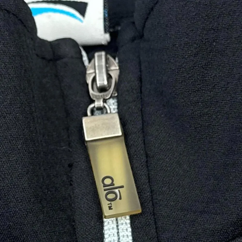 ALO x Nintendo World New York Full Zip Jacket Mens Size Large Black Mock Neck - Picture 5 of 16